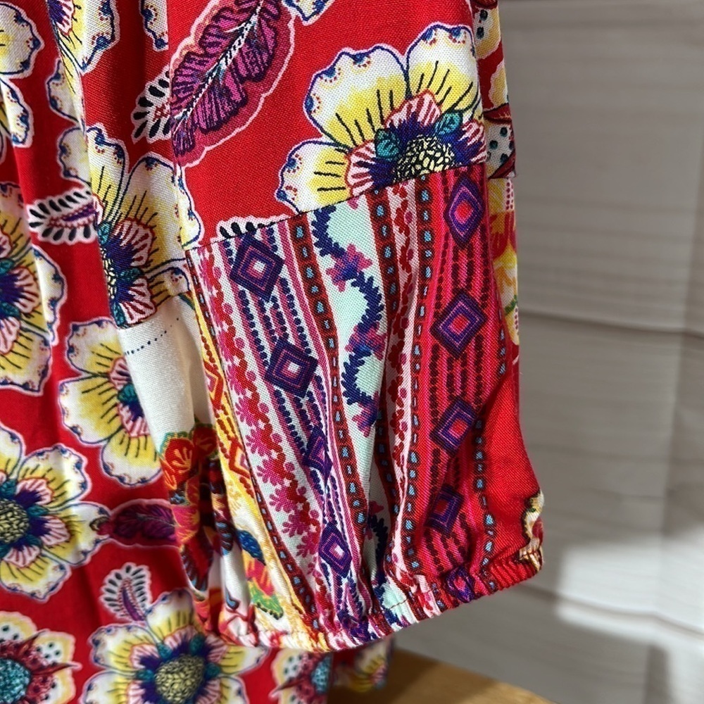 NWT Figueroa & Flower Floral Cherry Boho Top Size PXL - Picture 4 of 10